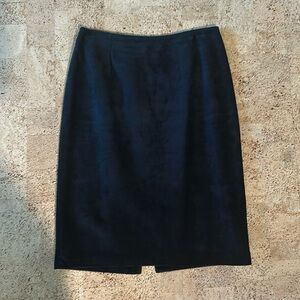 Black suede pencil skirt